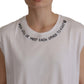Elegant White Cotton Sleeveless Top