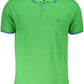 Green Cotton Men Polo Shirt