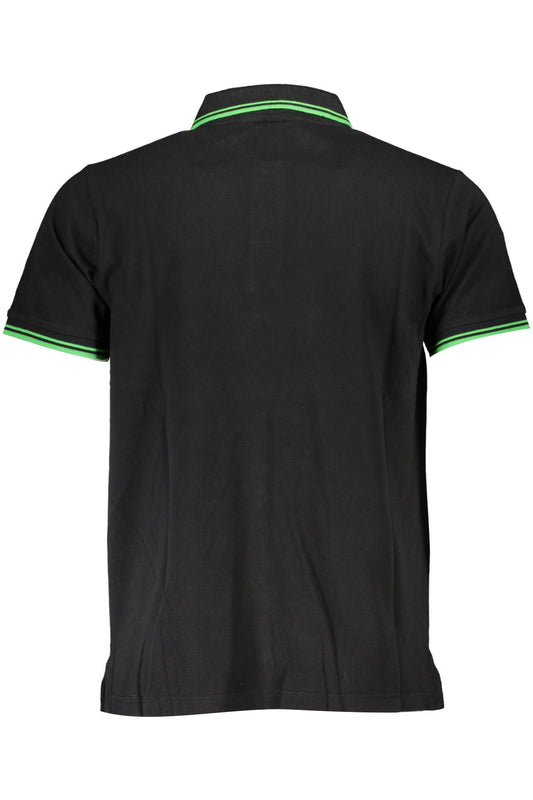 Black Cotton Men Polo Shirt