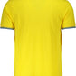 Yellow Cotton Men Polo Shirt