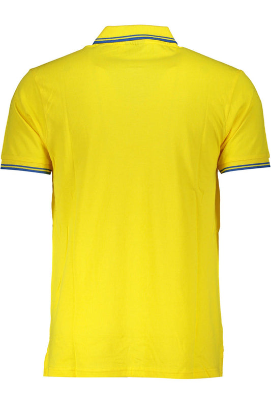 Yellow Cotton Men Polo Shirt