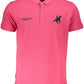 Pink Cotton Men Polo Shirt