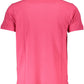 Pink Cotton Men Polo Shirt