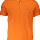 Orange Cotton Men Polo Shirt