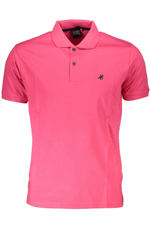 Pink Cotton Men Polo Shirt