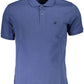 Blue Cotton Men Polo Shirt