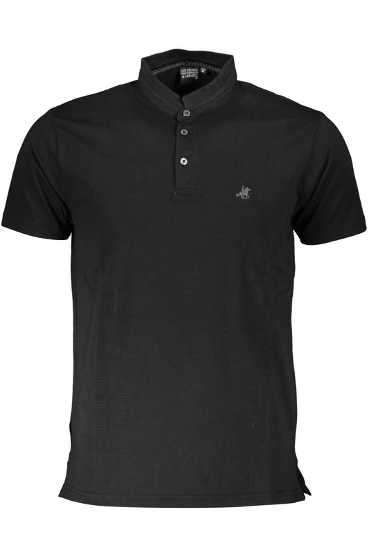 Black Cotton Men Polo Shirt
