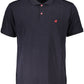 Blue Cotton Men Polo Shirt
