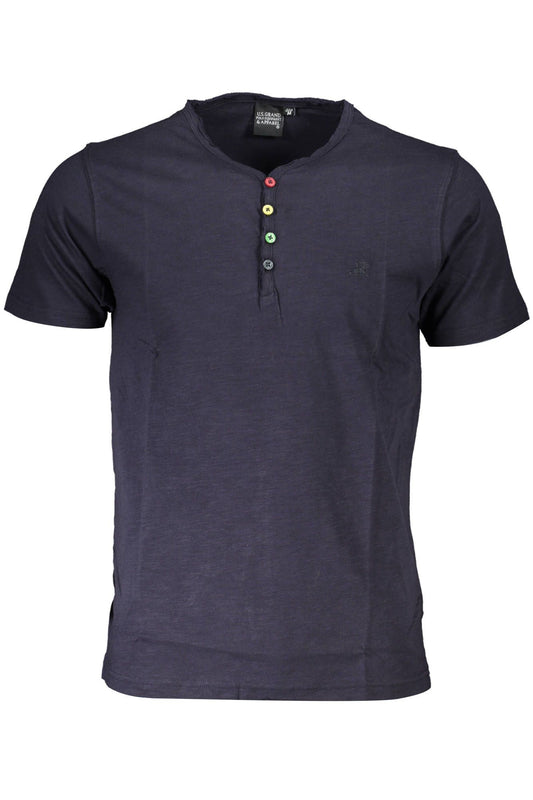 Blue Cotton Men T-Shirt