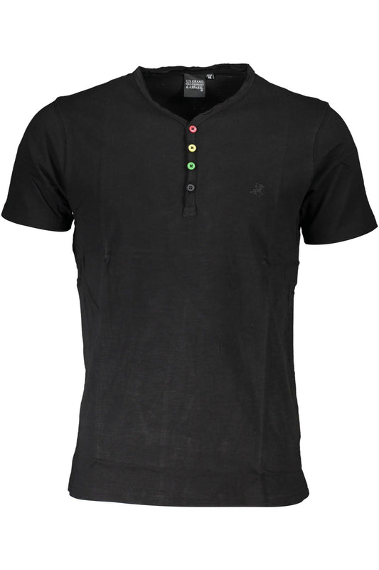 Black Cotton Men T-Shirt