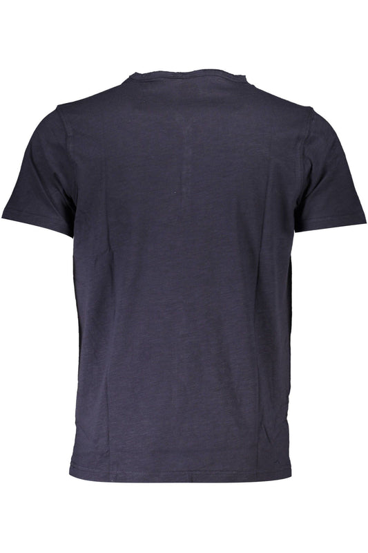 Blue Cotton Men T-Shirt