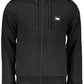 Black Cotton Men Hooded Sweater