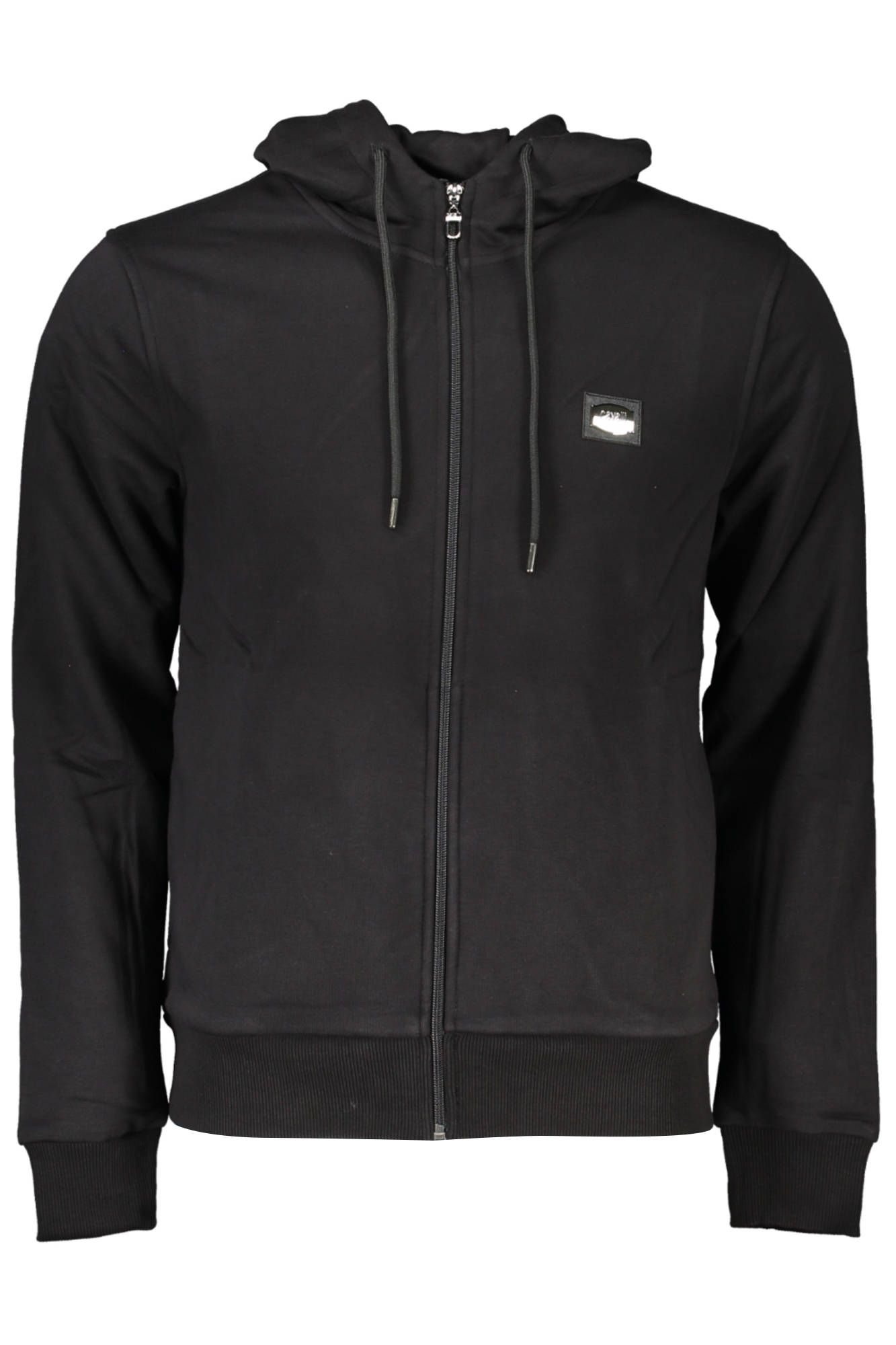Black Cotton Men Hooded Sweater