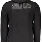 Black Cotton Men Hooded Sweater