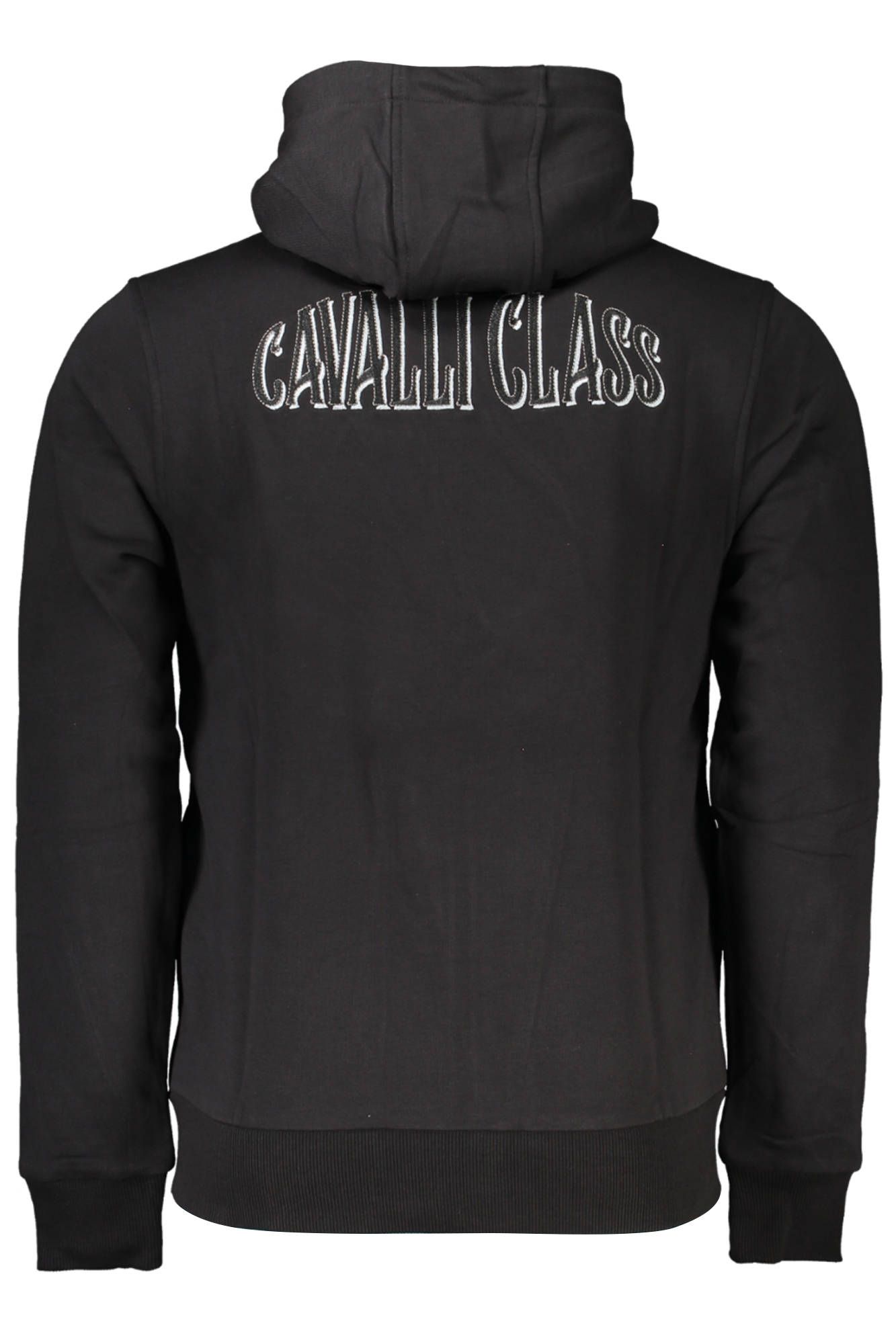 Black Cotton Men Hooded Sweater