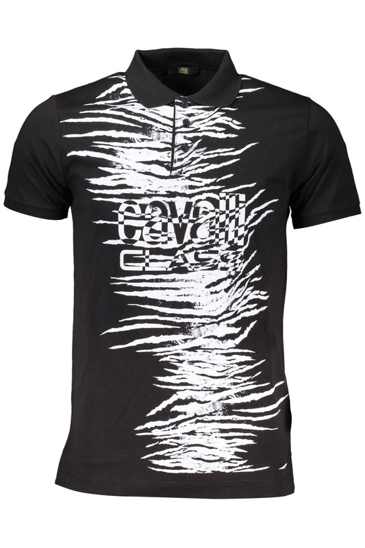 Black Cotton Men Polo Shirt