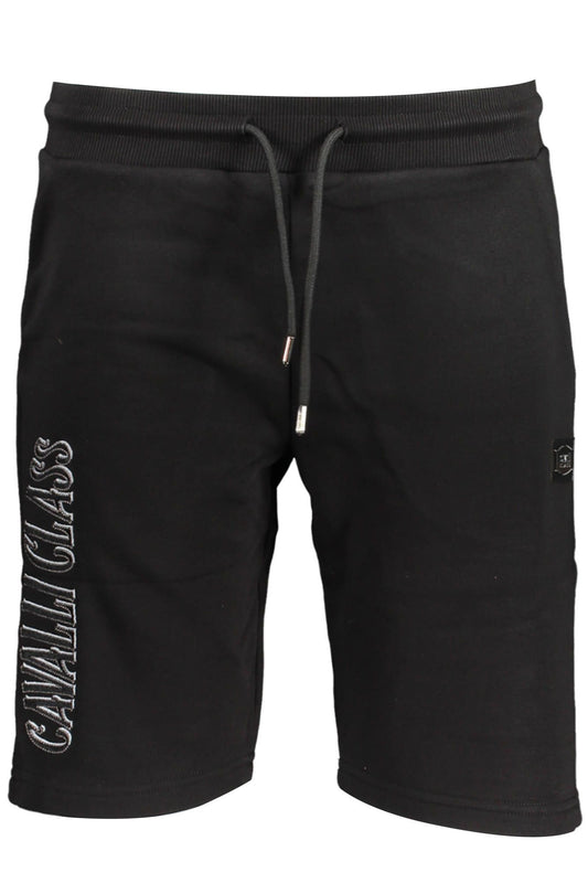 Black Cotton Men Sports Trouser