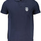 Blue Cotton Men Polo