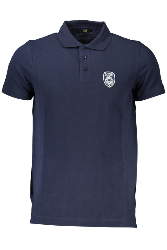 Blue Cotton Men Polo