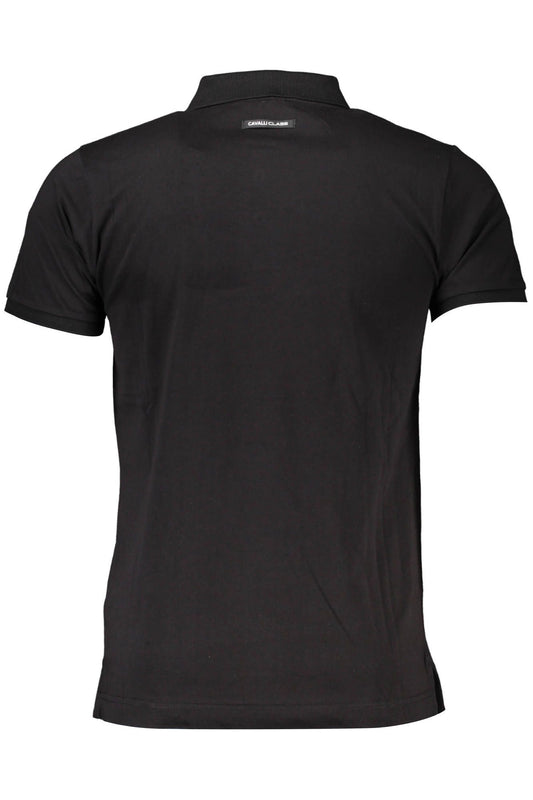 Black Cotton Men Polo Shirt
