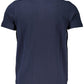 Blue Cotton Men Polo