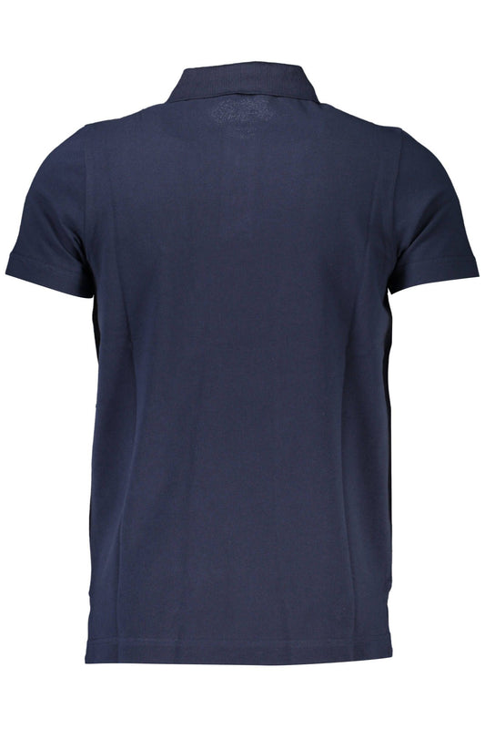 Blue Cotton Men Polo