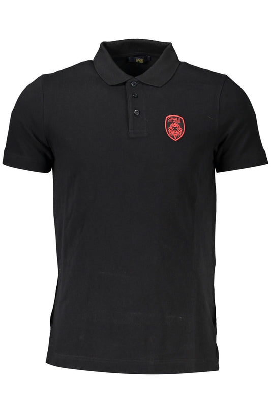 Black Cotton Men Polo Shirt