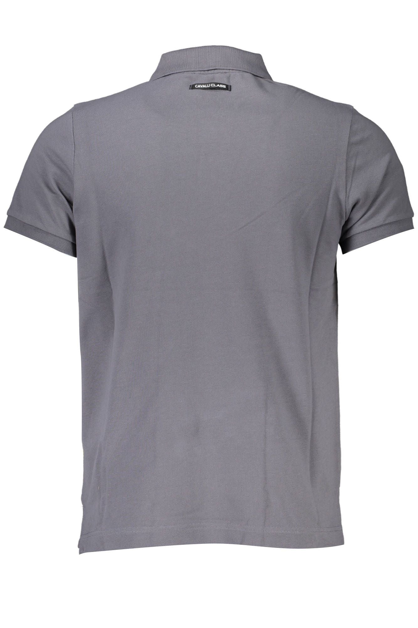 Gray Cotton Men Polo Shirt