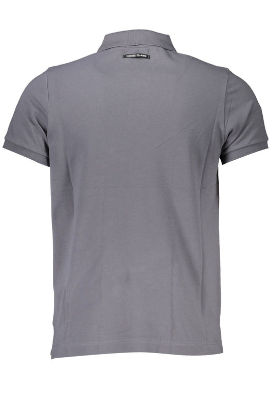 Gray Cotton Men Polo Shirt