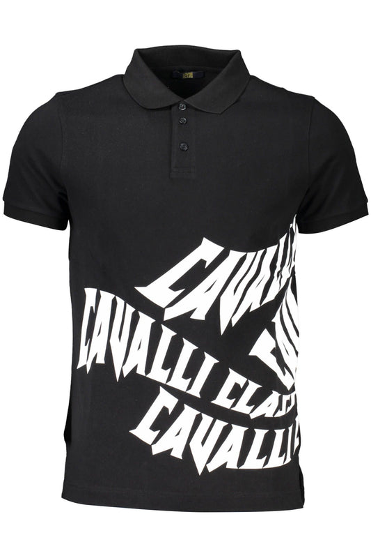 Black Cotton Men Polo Shirt