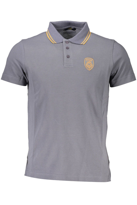Gray Cotton Men Polo Shirt