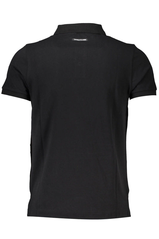Black Cotton Men Polo Shirt