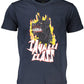 Blue Cotton Men T-Shirt