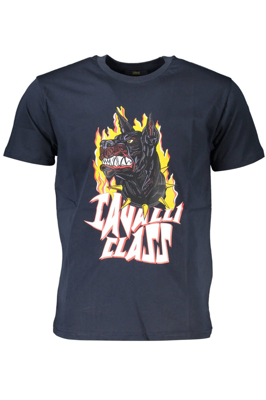Blue Cotton Men T-Shirt
