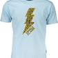 Light Blue Cotton Men T-Shirt
