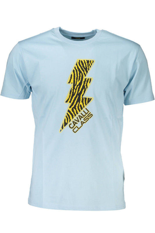 Light Blue Cotton Men T-Shirt
