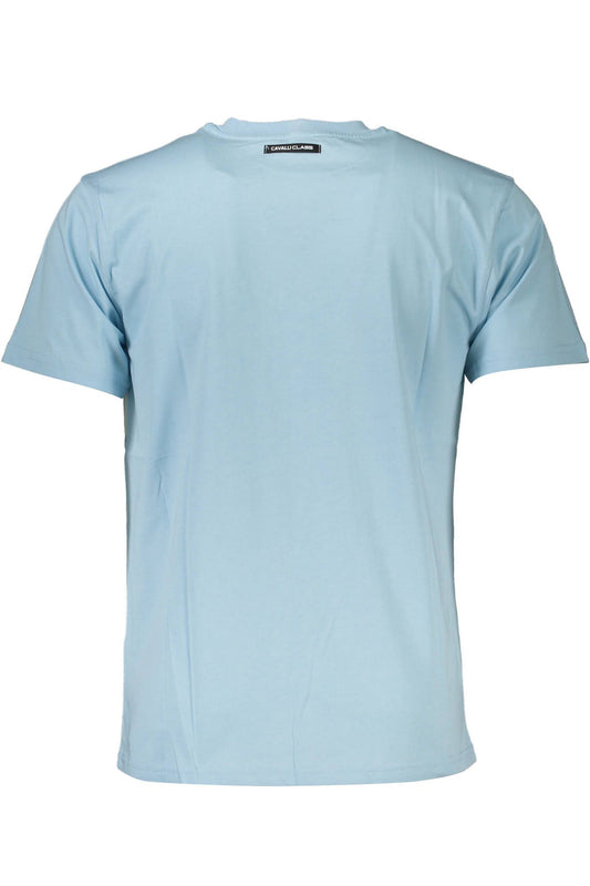 Light Blue Cotton Men T-Shirt