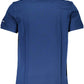 Blue Cotton Men Polo Shirt