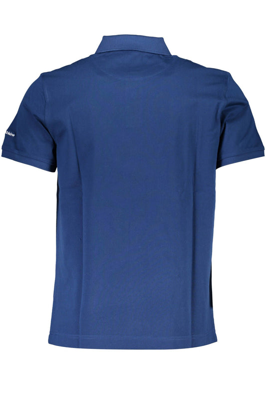 Blue Cotton Men Polo Shirt
