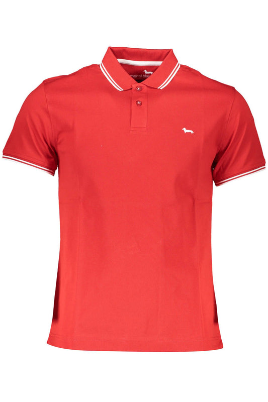 Red Cotton Men Polo Shirt