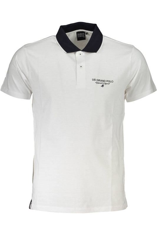 White Cotton Men Polo Shirt