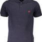 Blue Cotton Men Polo Shirt