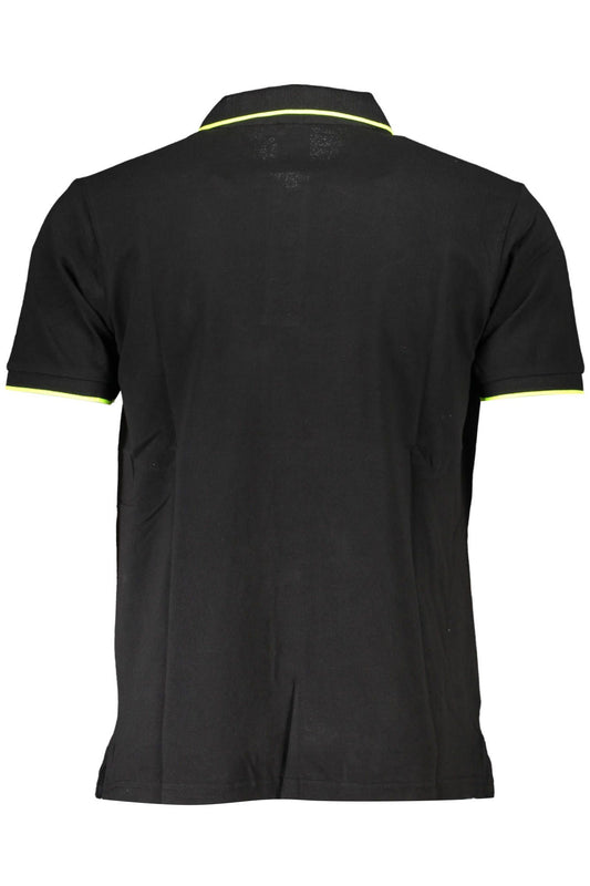 Black Cotton Men Polo Shirt
