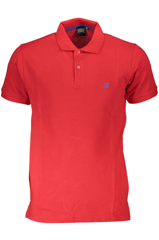 Red Cotton Men Polo Shirt
