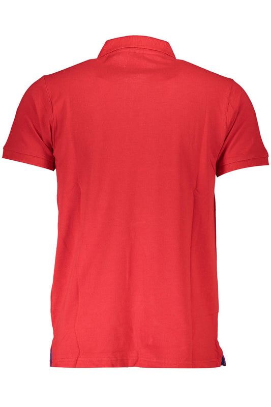 Red Cotton Men Polo Shirt