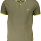 Green Cotton Men Polo Shirt