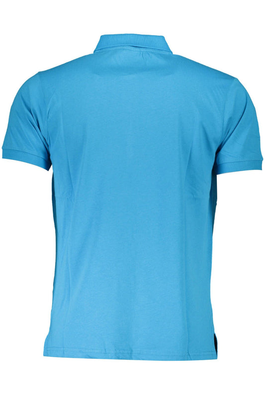 Light Blue Cotton Men Polo Shirt