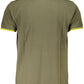 Green Cotton Men Polo Shirt