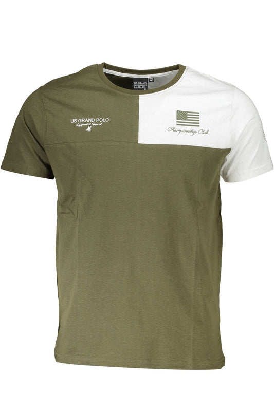 Green Cotton Men T-Shirt