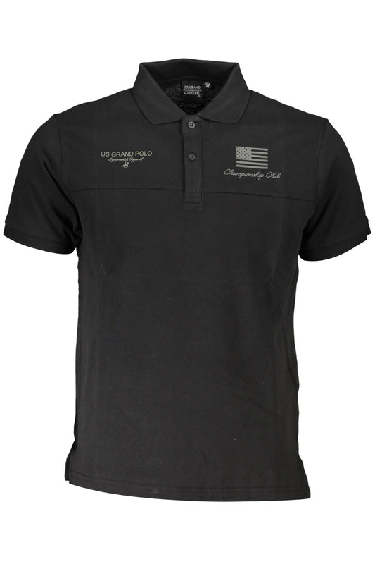 Black Cotton Men Polo Shirt